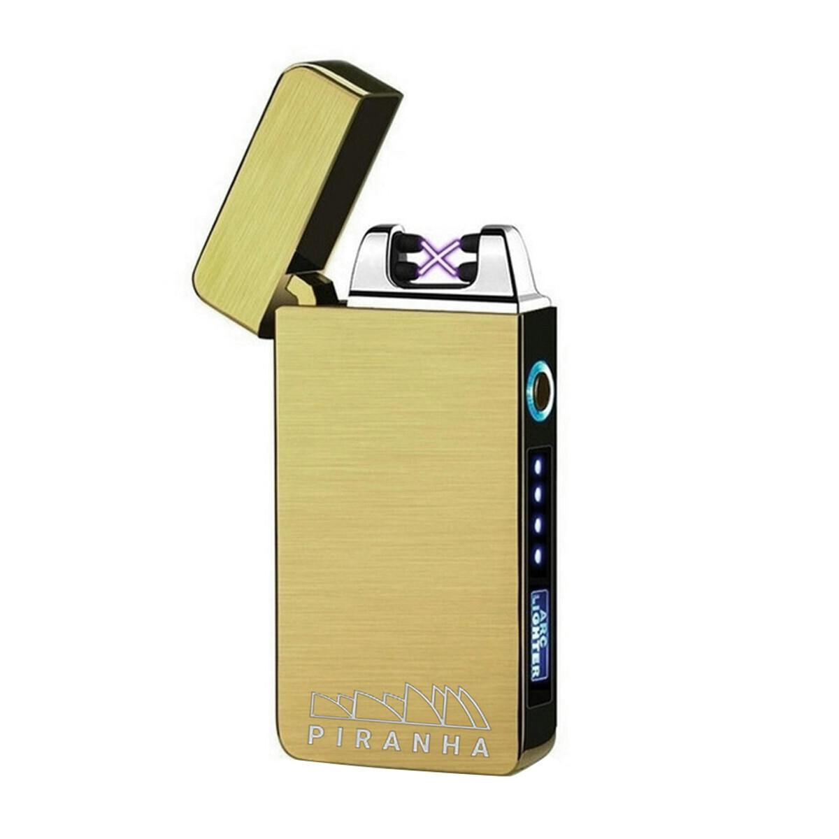 Gold Brushed Heavy Duty Dual Crossing Plasma Lighter
