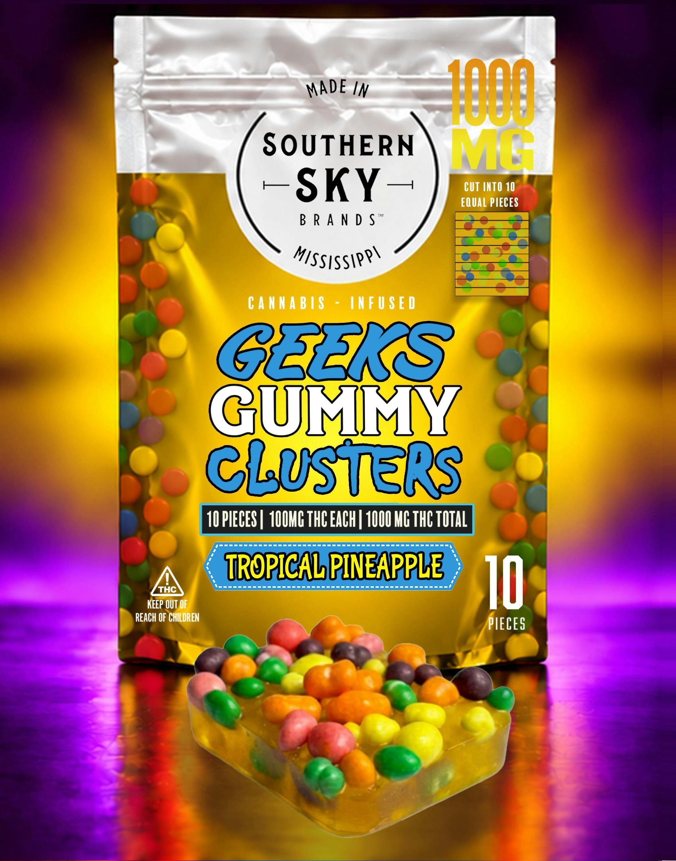 SOUTHERN SKY | TROPICAL PINEAPPLE GEEK GUMMY | 1000MG | HYBRID