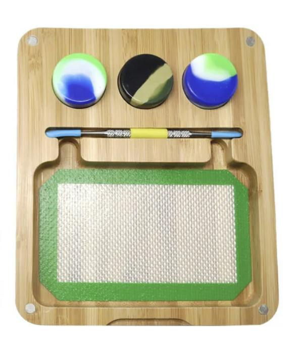 Bamboo Rolling Tray w/ Dab Accessories