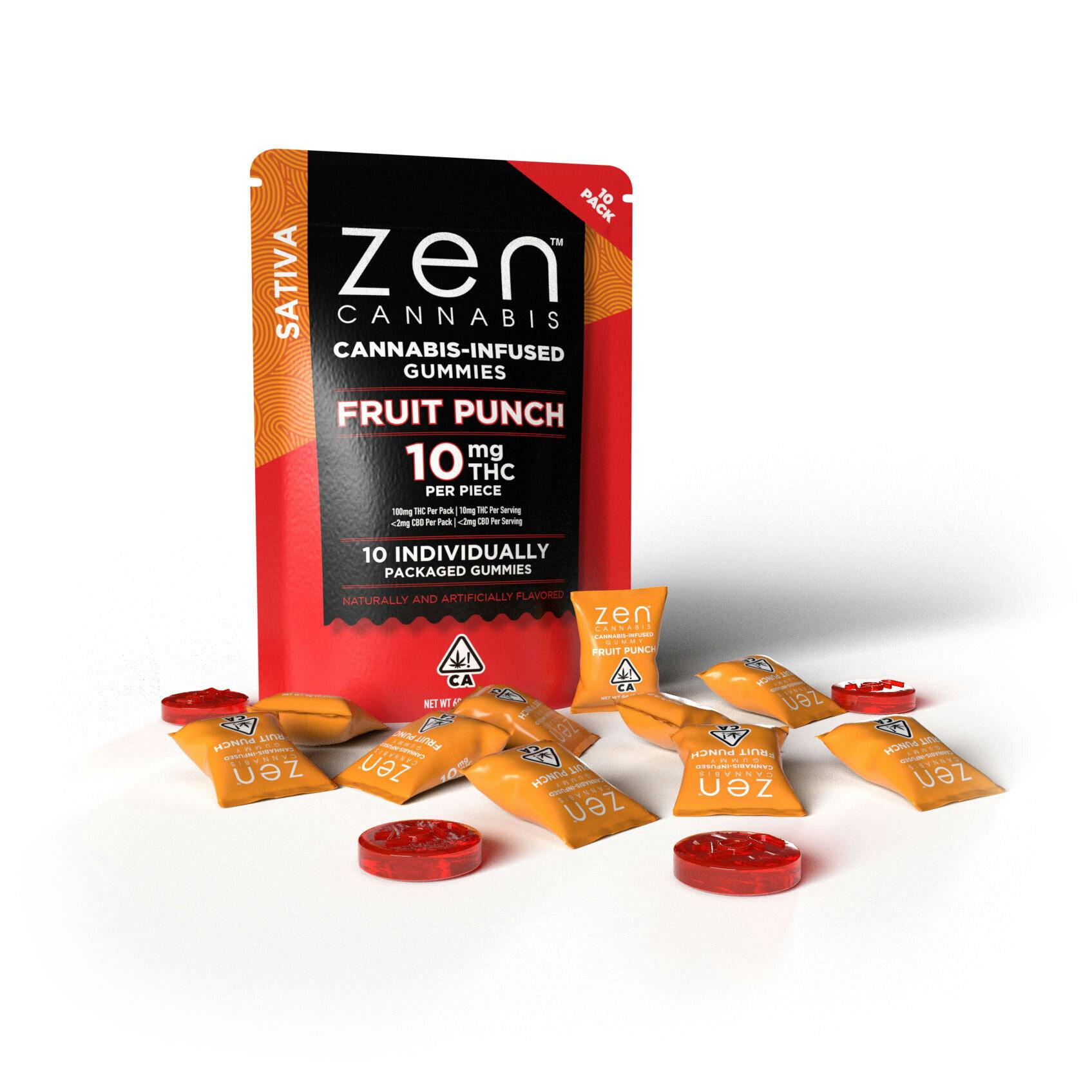 ZEN - FRUIT PUNCH SATIVA 100MG GUMMIES