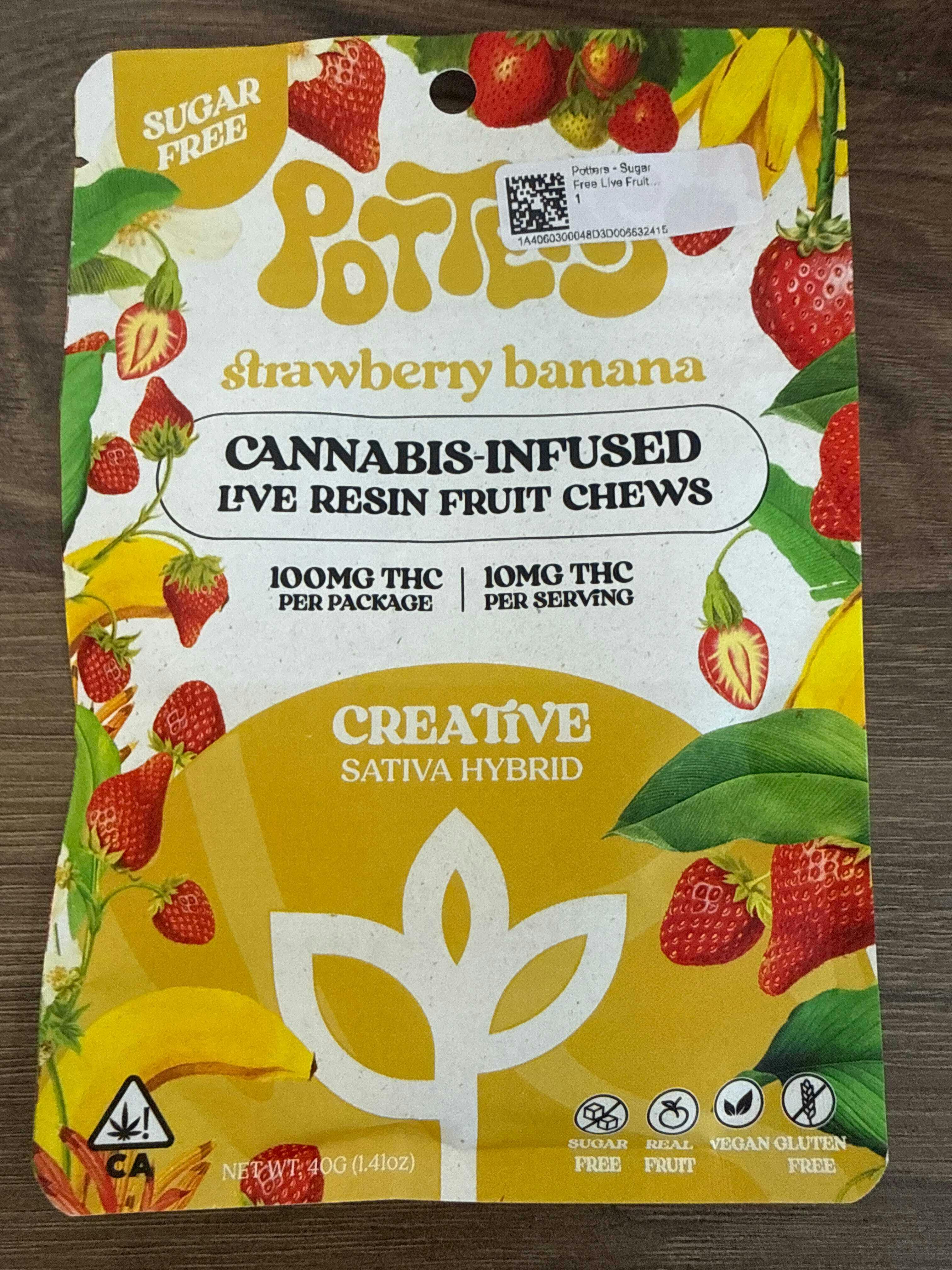Potters: Free Live Fruit Chew - Strawberry Banana