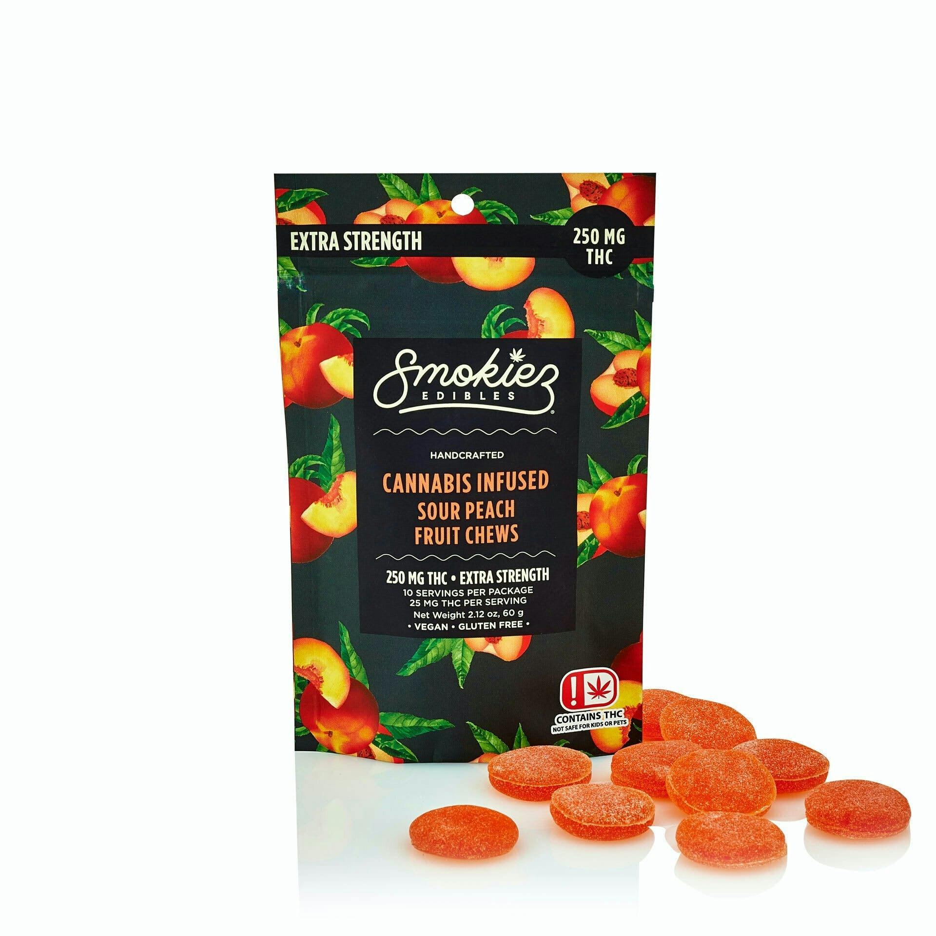 Sour Peach Sativa 250mg Gummies - Smokiez