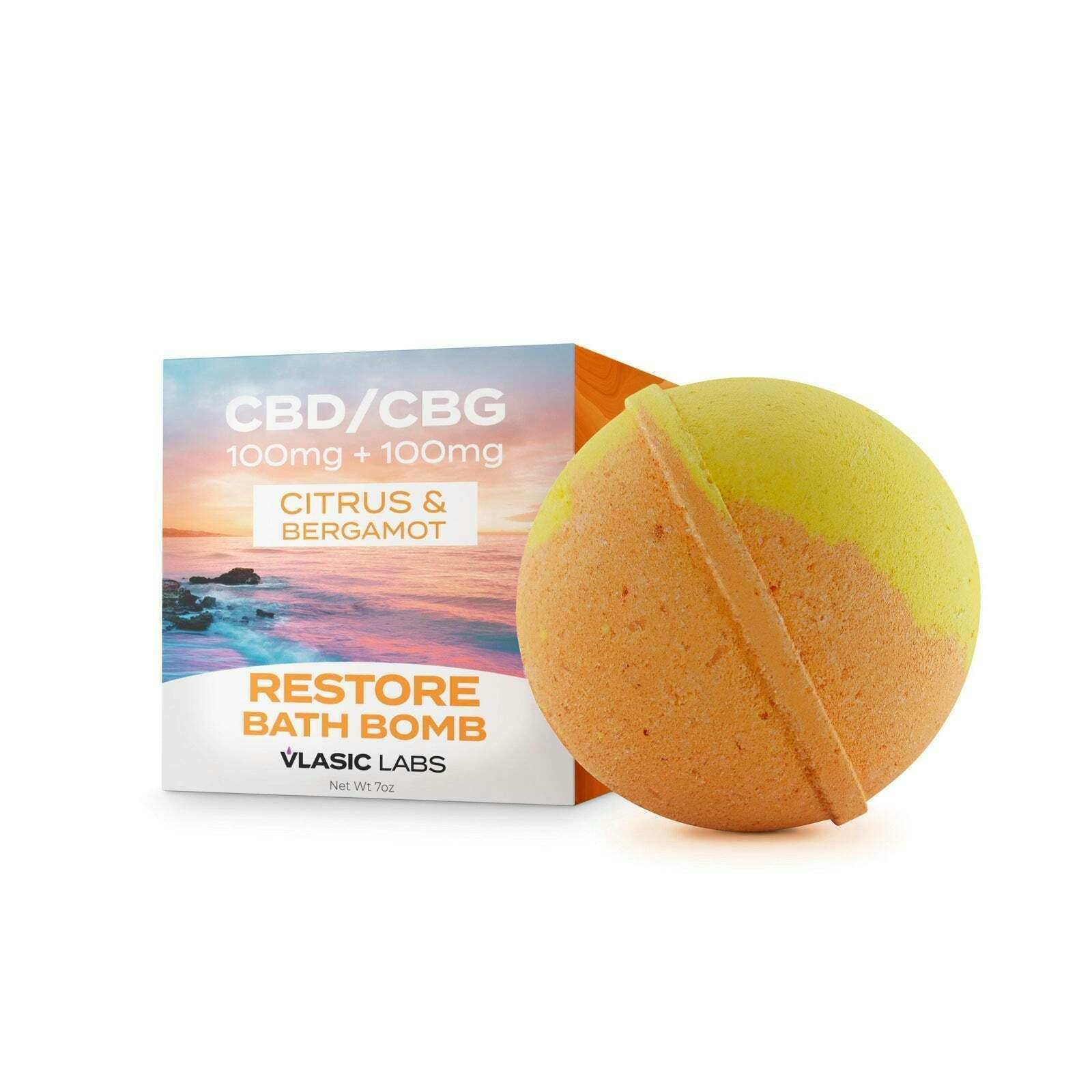 Bergamot Citrus CBG Bath Bomb - Vlasic Labs