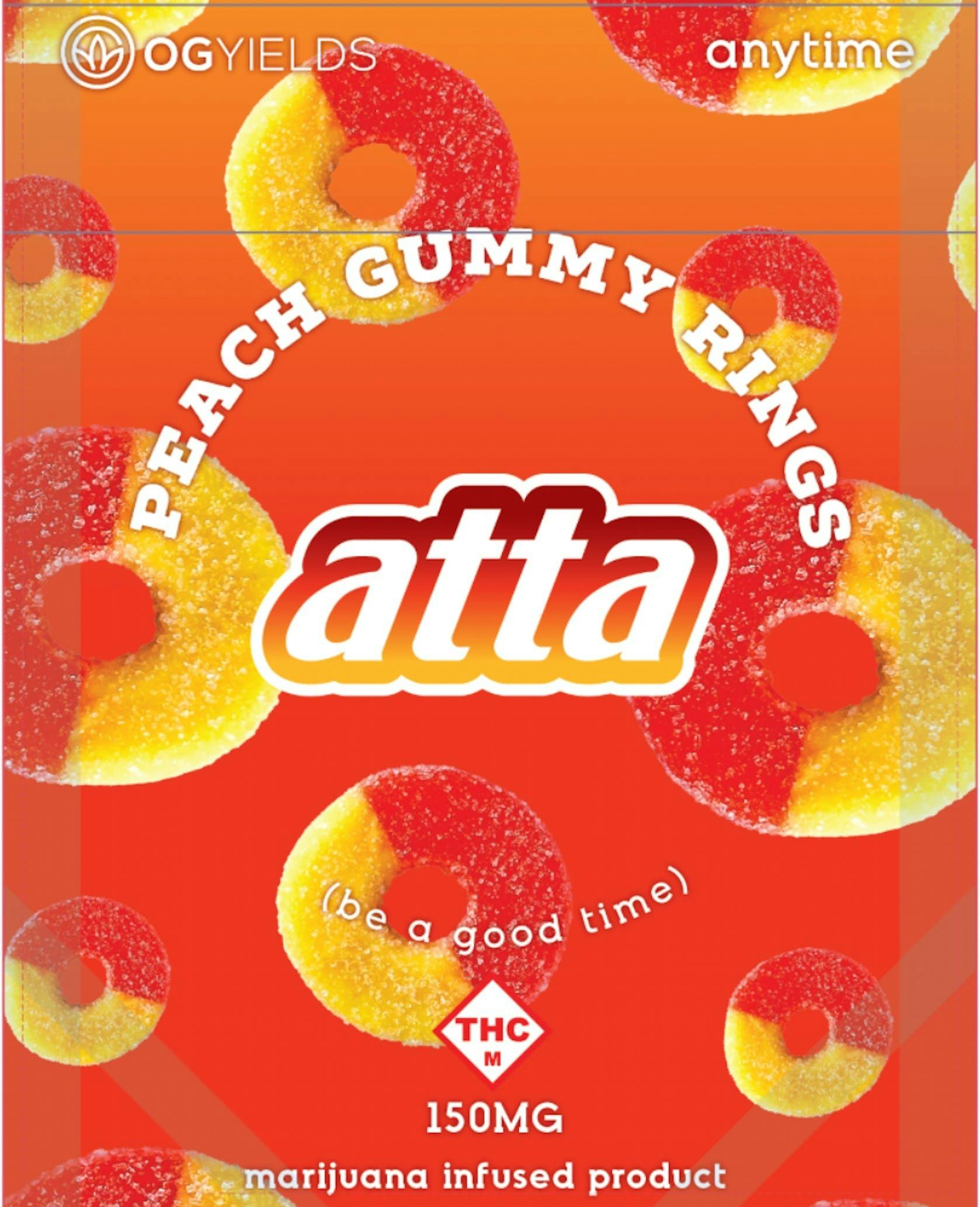 Peach 150mg Gummy Rings - Atta Cannabis