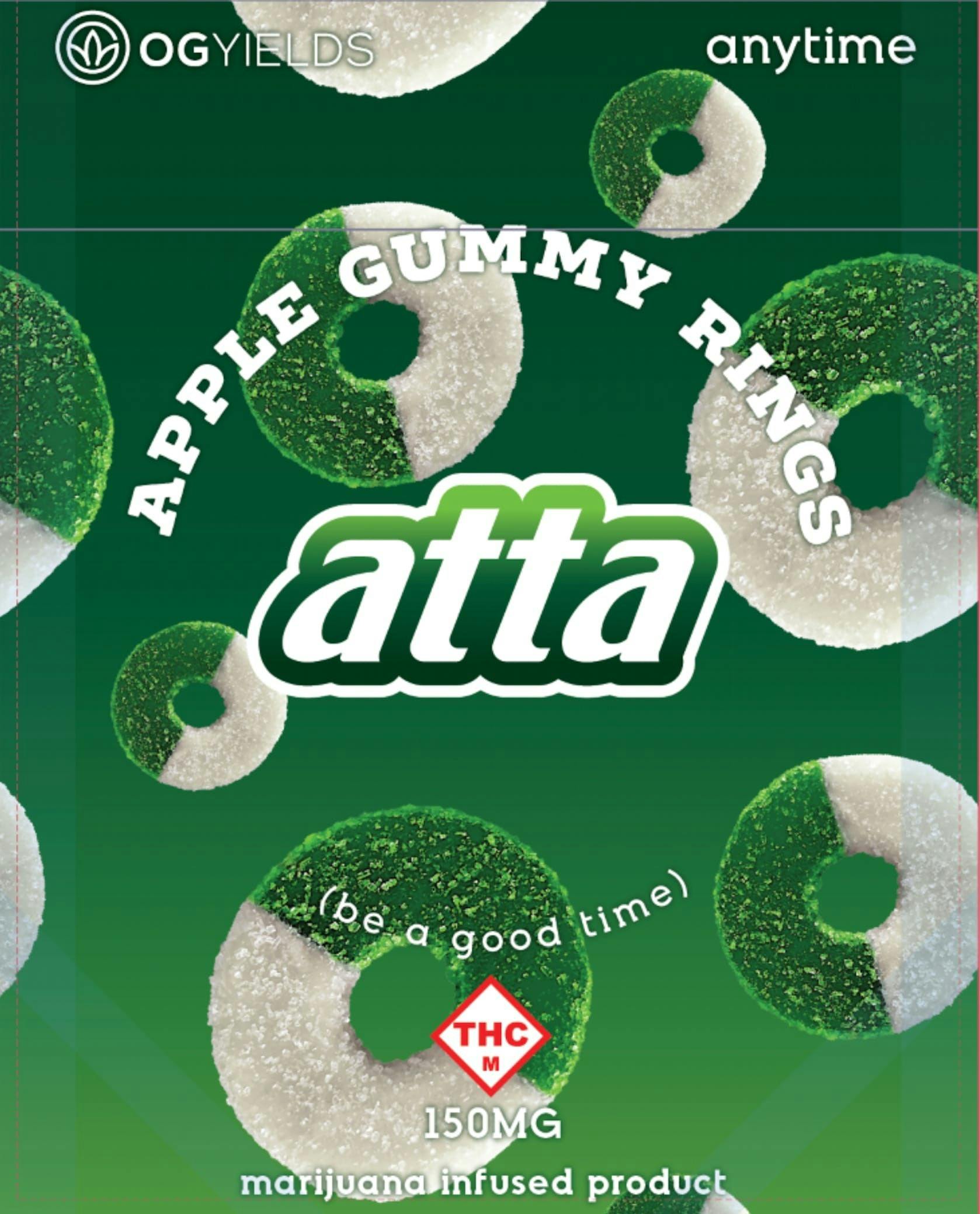 Green Apple 150mg Gummy Rings - Atta Cannabis