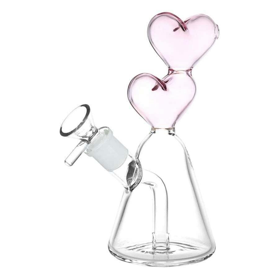 hearts converge glass water pipe