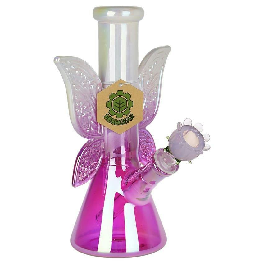 SeshGear Flowering Fairytales Beaker Glass Water Pipe, 8.75"