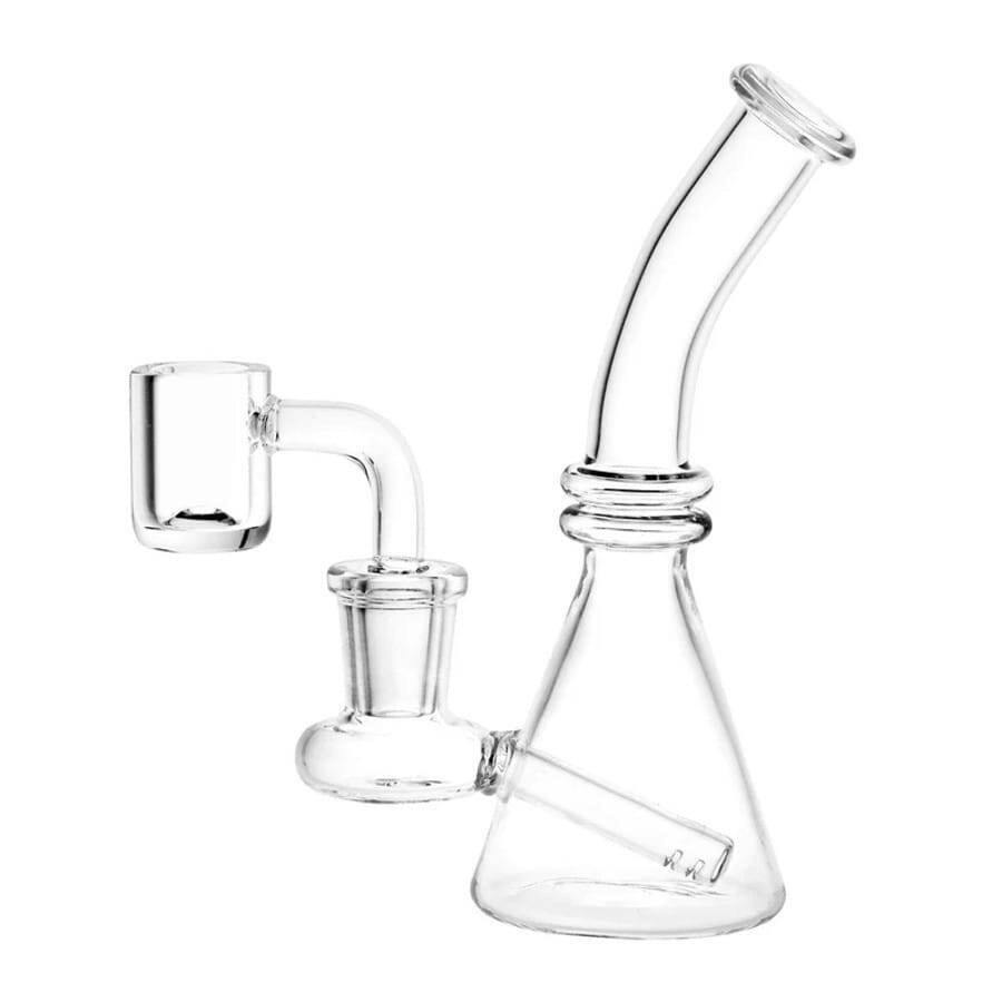 Glass Beaker With Quartz Banger Rig 5"/14mm