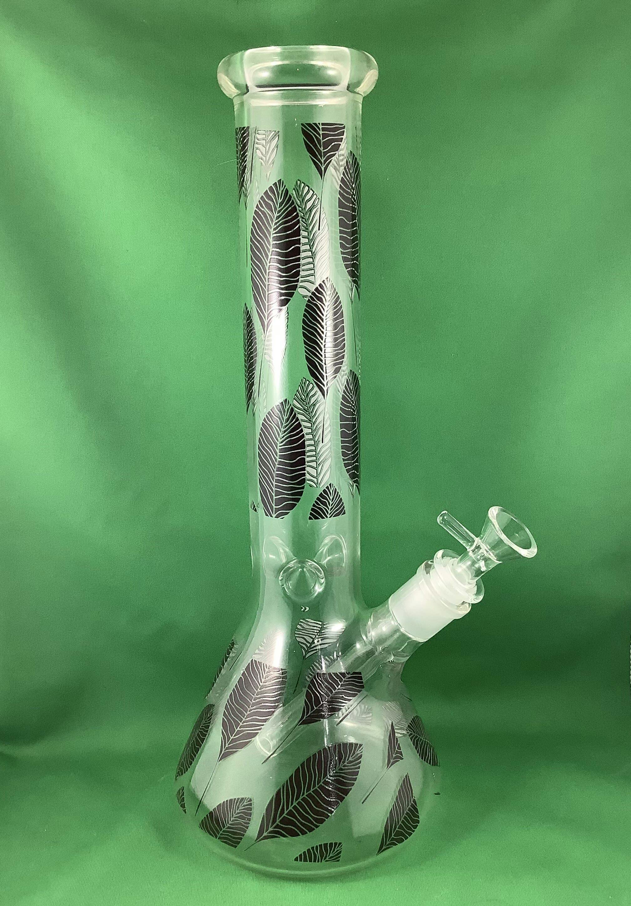 14" Black Feather Accent bong