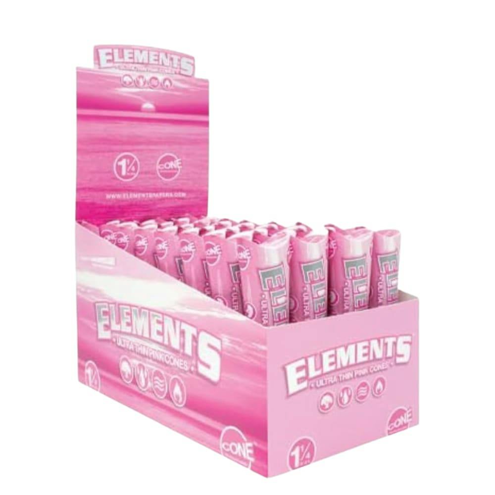 Elements Pink 1 1/4 Ultra Thin Pre Rolled Cones