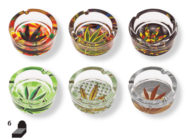 GLASS ASHTRAYS, LEAF SERIES