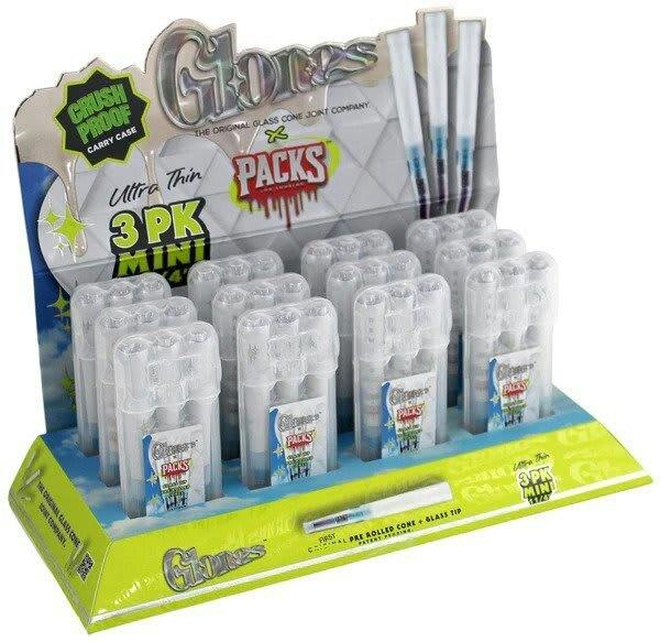 Glones 11/4 3pk Mini Ultra Thin Glass Pre Rolled Cones