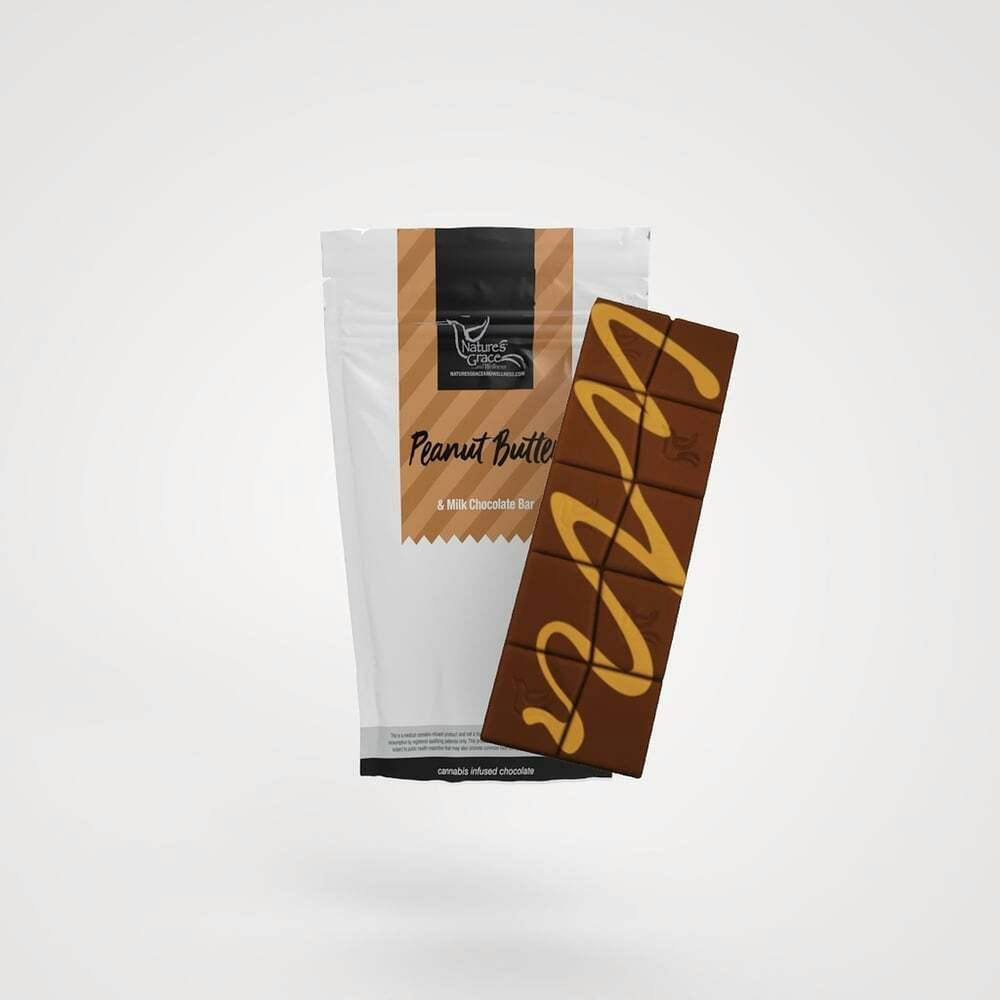 Nature's Grace and Wellness Milk Peanut Butter Bar Chocolate 100mg [1pk] Candy