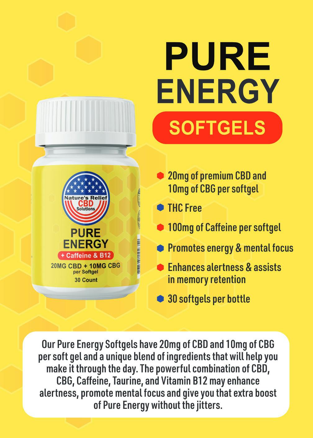 Natures Relief - Pure Energy CBD Softgels
