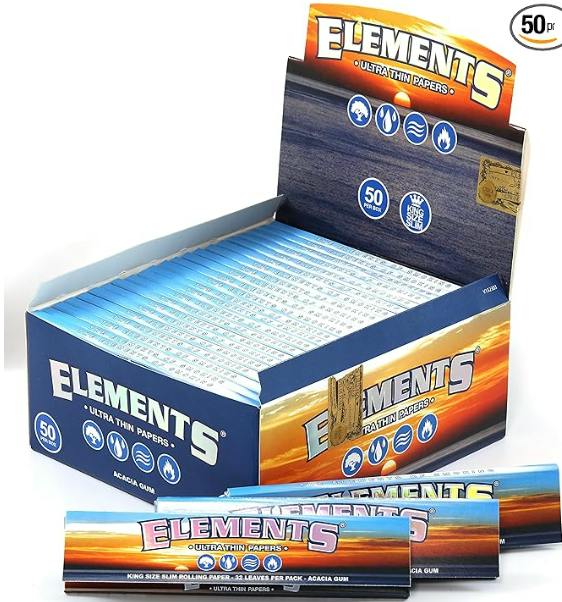 ELEMENTS KING SIZE SLIM RICE PAPERS