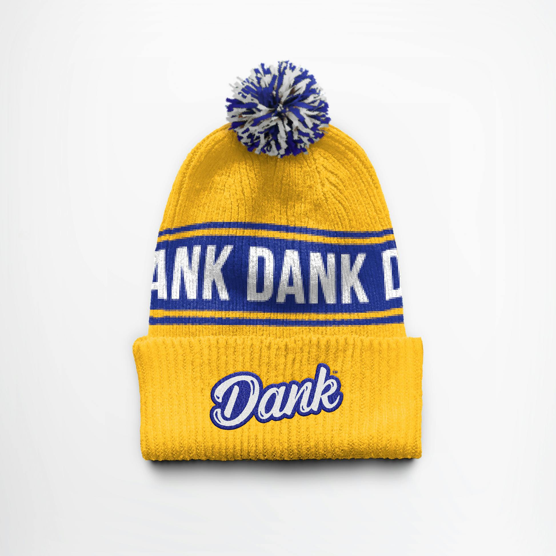 Dank Pom Pom Beanie | Dank Logo | Yellow | One Size