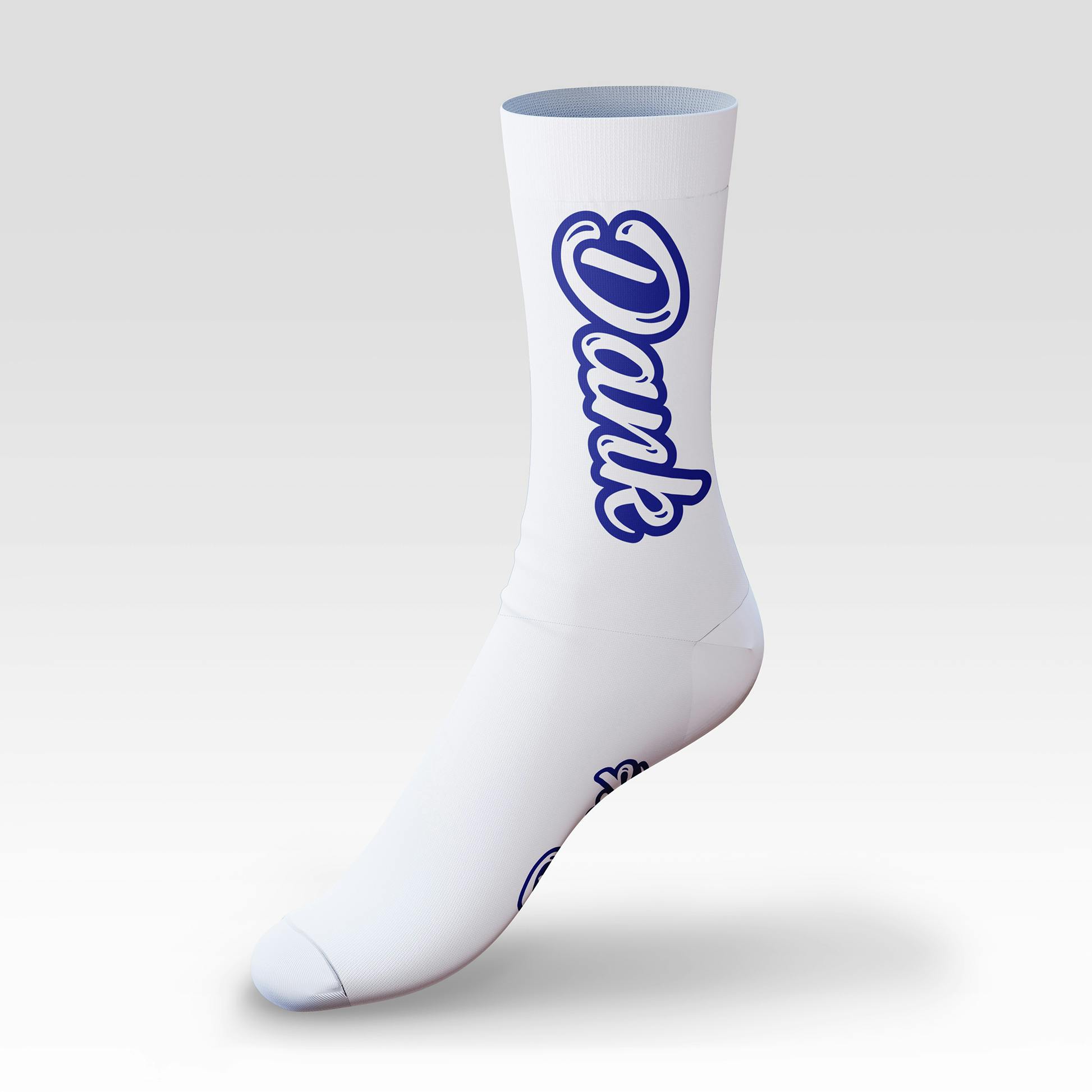 Dank Socks | Dank Logo Sports White | Men's Size US 8-12