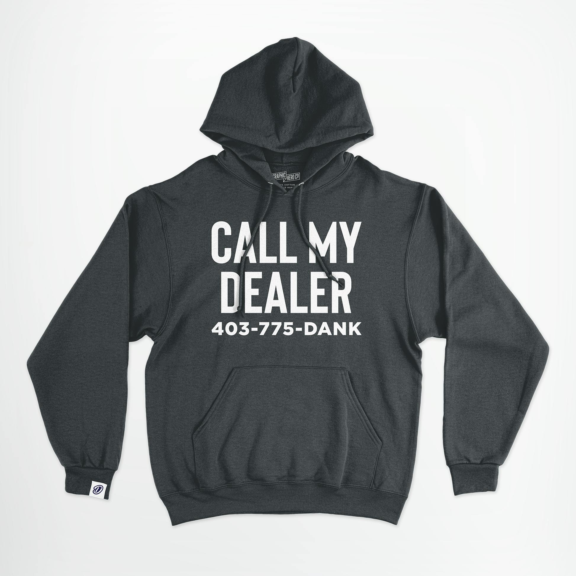 Dank Hoodie | Call My Dealer | Dark Heather| Large