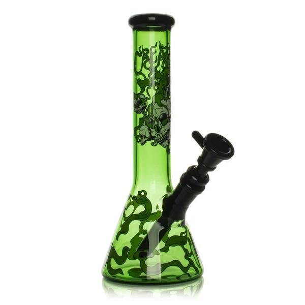 Gear Premium | 10" Water Pipe | Glow-in-the-Dark Smoking Skulls