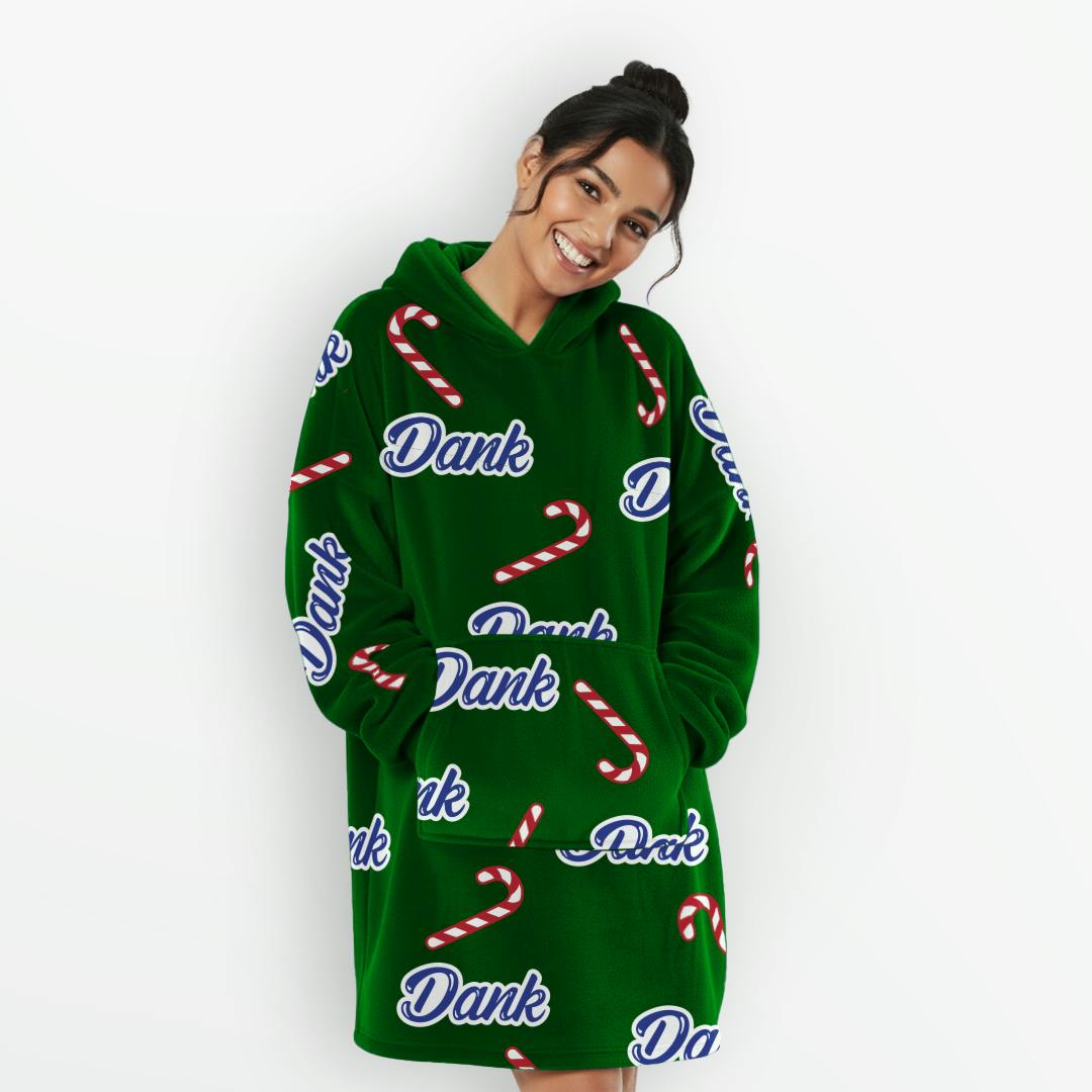 The Dankaroo | Limited Edition: Dank X Christmas Candy Cane | Green | Oversized Hoodie