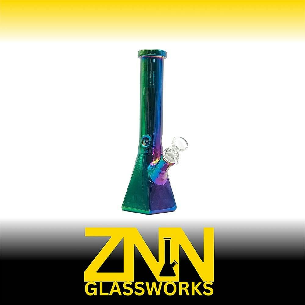 ZNN | Hexagon Glass Bong | 10 Inch | Rainbow