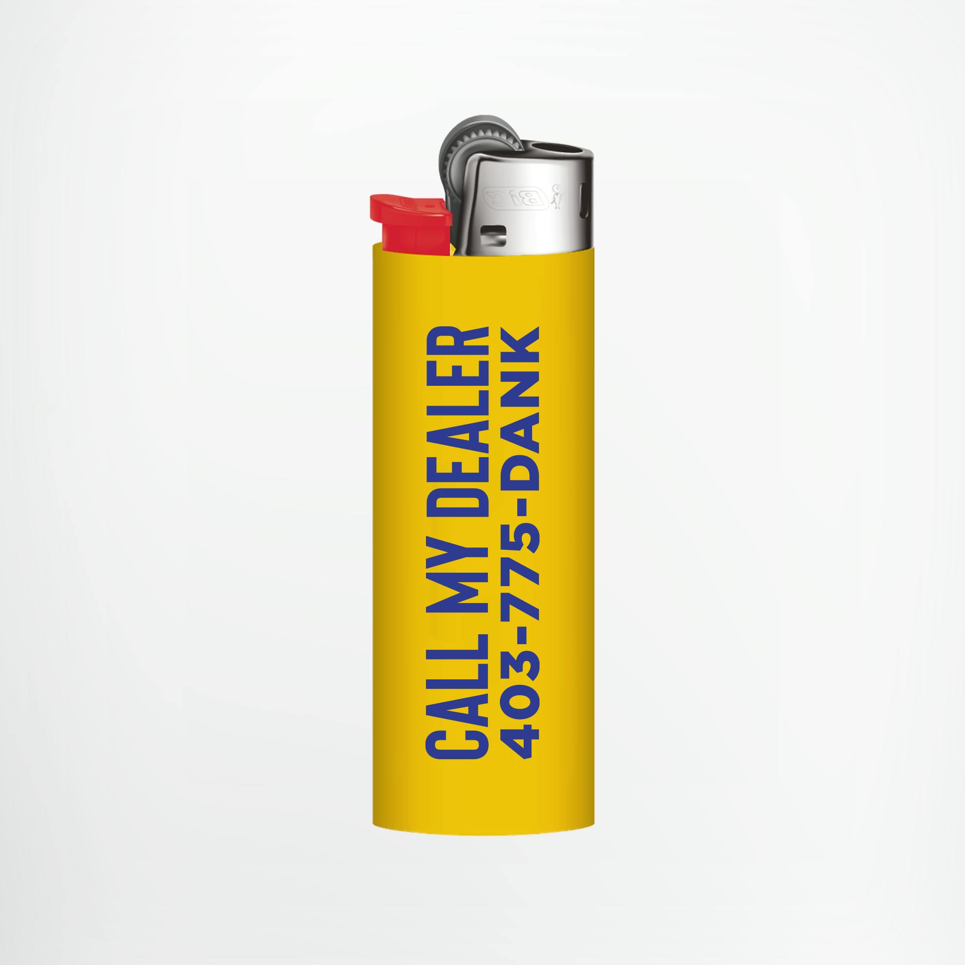 BIC | Dank Lighter | Yellow & Blue Font | Call My Dealer