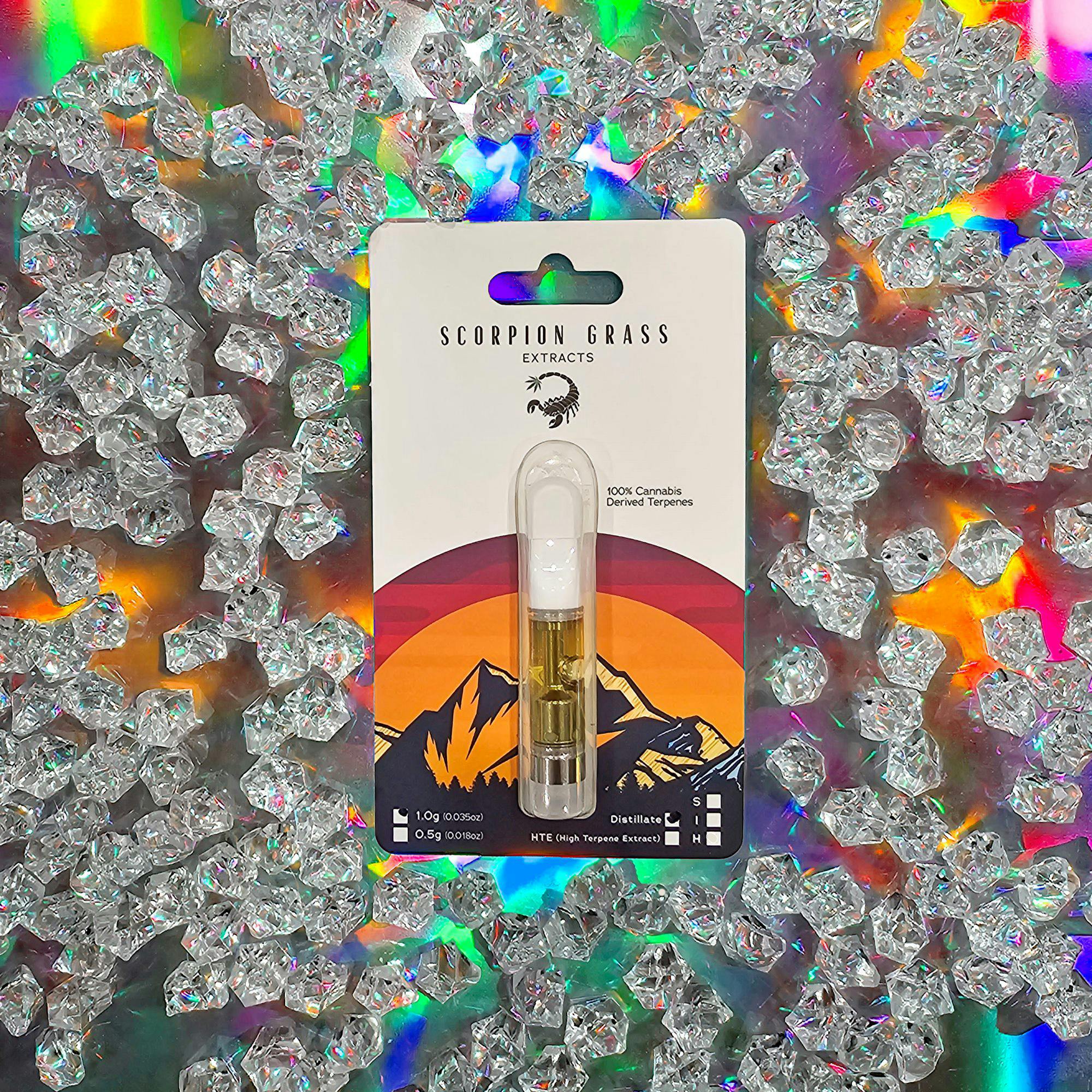 1g Golden Strawberries CDT Distillate Cartridge by SCORPION GRASS