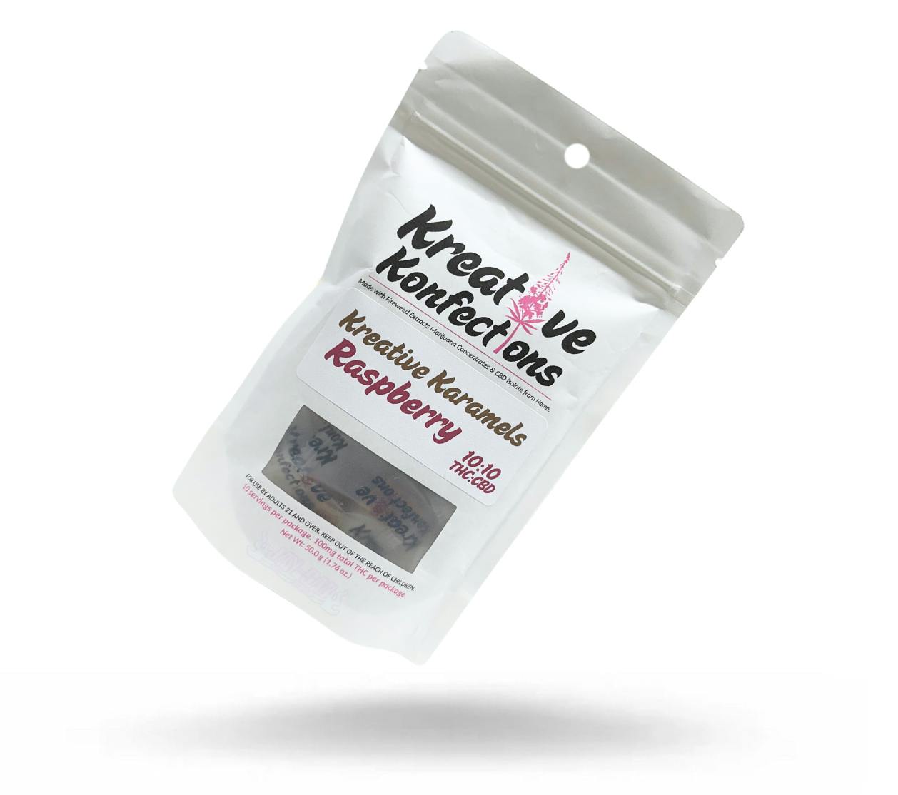 100mg Raspberry Karamels by KREATIVE KONFECTIONS