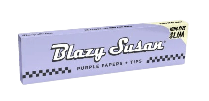 Blazy Susan Paper + Tips Booklet - Purple King Size Slim - 1ct at Wildflower Cannabis