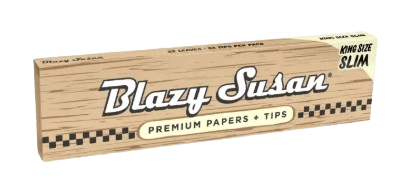 Blazy Susan Paper + Tips Booklet - Unbleached King Size Slim - 1ct at Wildflower Cannabis