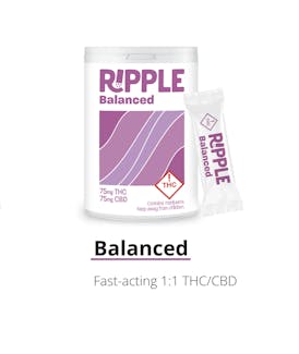Ripple Balanced Dissolvable 1:1 75mg THC 75mg CBD