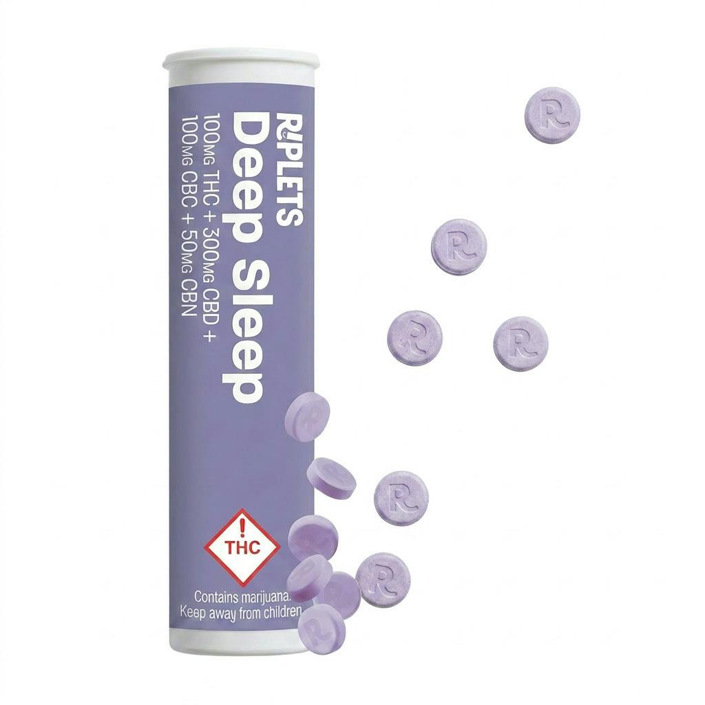 Deep Sleep (+CBN, CBC, CBD)-(I)-Riplets 20pk-100mg-Ripple cannabis product