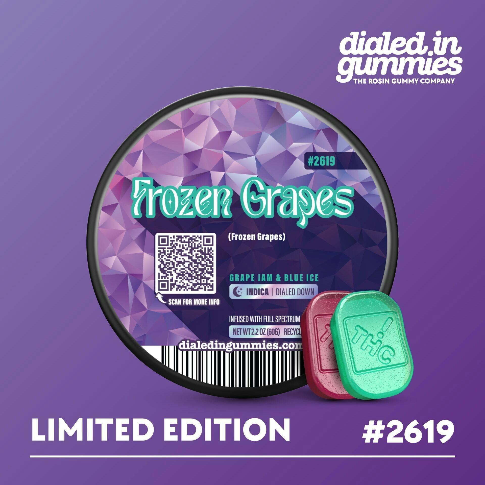 Frozen Grape#2619-(I)-Gummies 10pk-100mg-Dialed In cannabis product