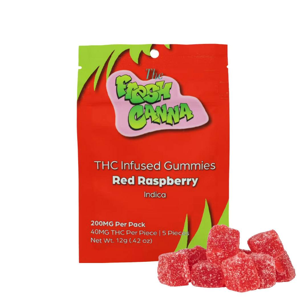 Fresh Canna | Red Raspberry Gummies | 5x40mg