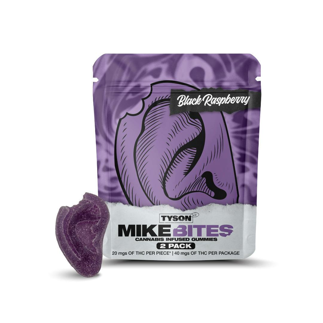Mike Bites | Black Raspberry Gummies | 400mg | 20ct | 20mg/ea | 2pk