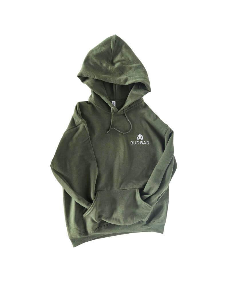 Military Green Embroidered Hoodie | Large