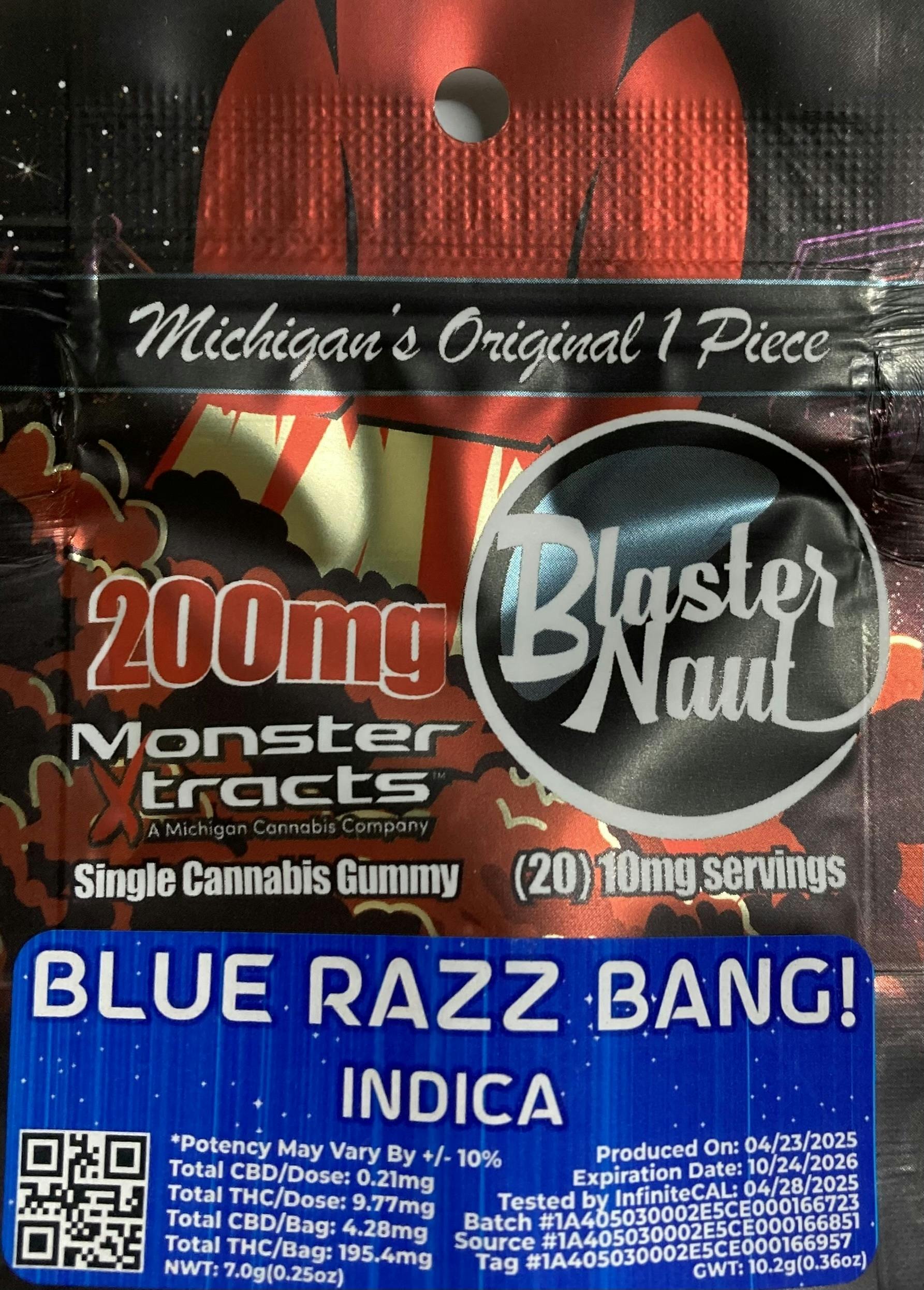 MONSTER XTRACTS I BLUE RAZZ BANG I BLASTERNAUT GUMMY I 200MG