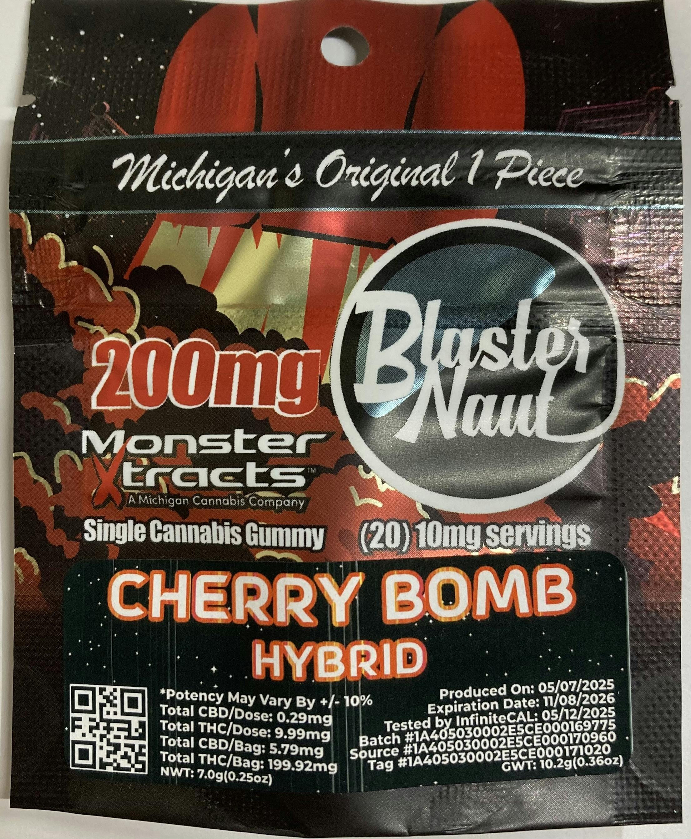 MONSTER XTRACTS I CHERRY BOMB I BLASTERNAUT GUMMY I 200MG
