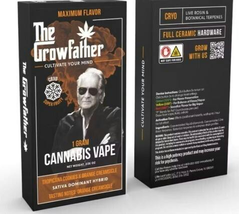 The Growfather Tropicana Cookies X Orange Creamsicle Cryo Liquid Diamonds Disposable 1g