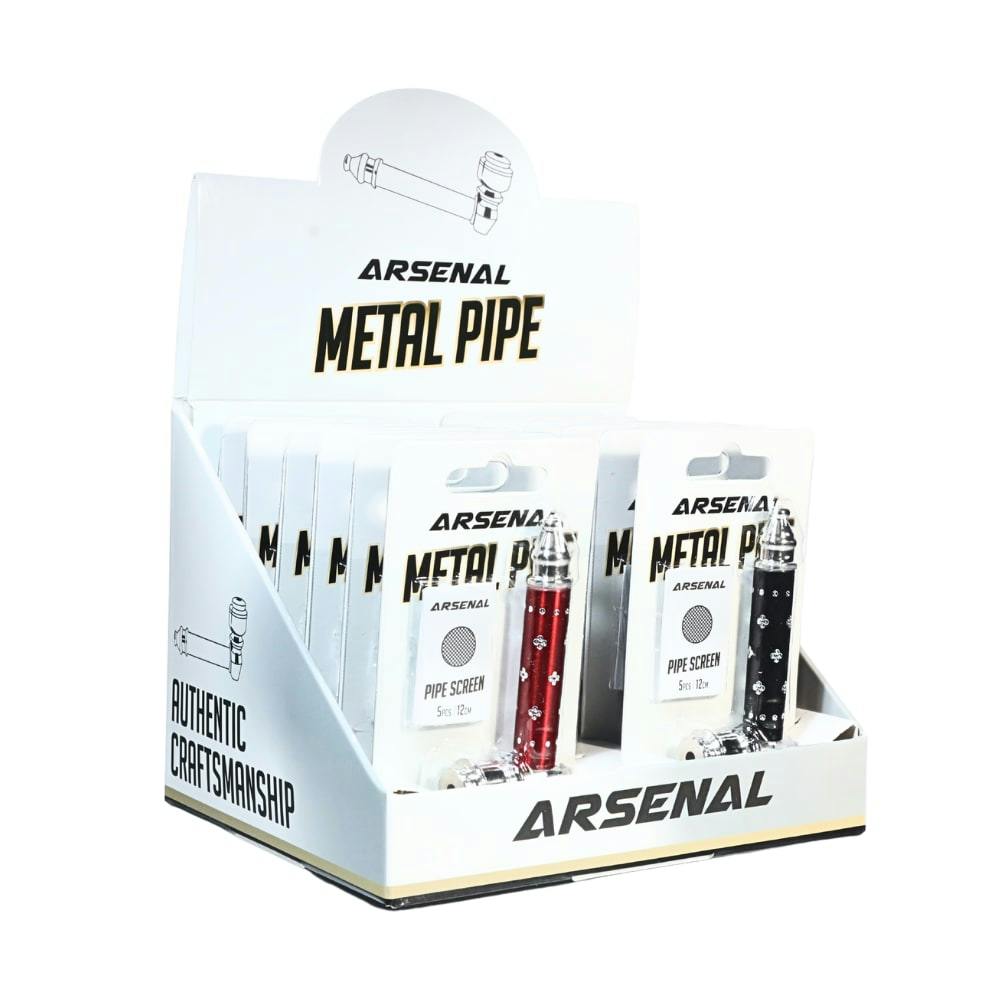 Arsenal High Grade Iron Flora Metal Hand Pipes w/ Screens
