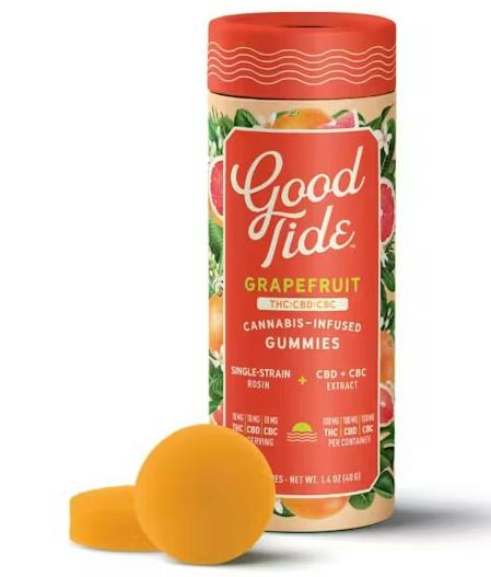 Good Tide - Edible - Grapefruit - 1:1:1 THC:CBD:CBC - Sativa - Gummies - 100mg