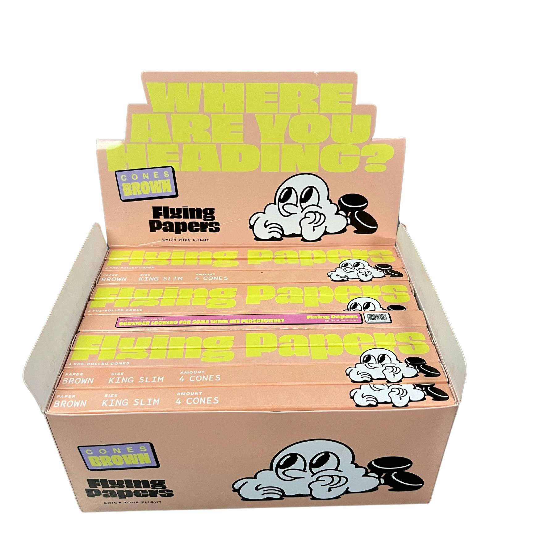 Flying Papers - Cones - King Slim - Brown - 4 Pack