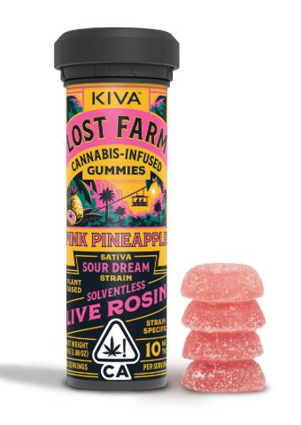 Pink Pineapple 'Sour Dream' Live Rosin Gummies | 100mg | 10ct | 10mg/ea
