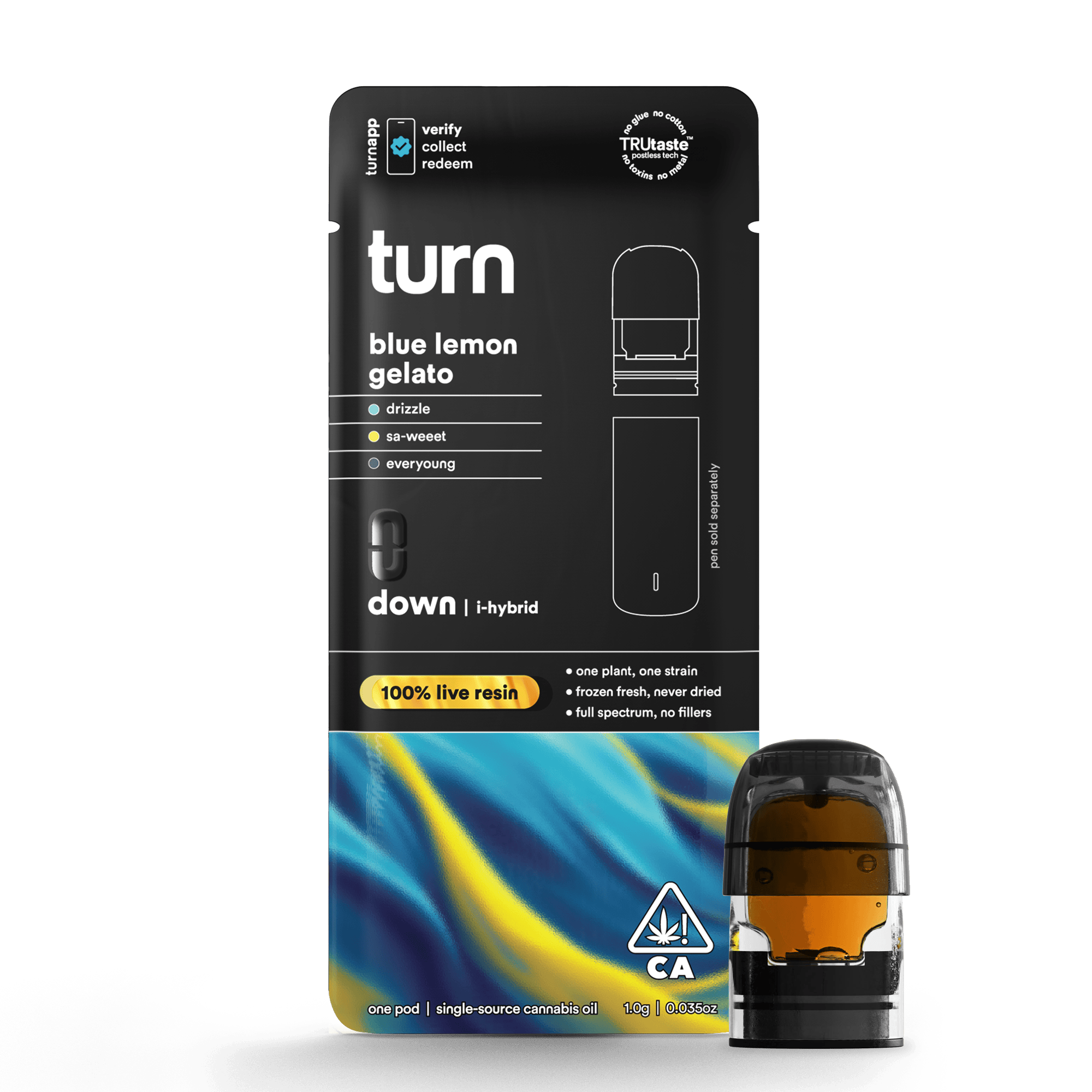 Turn - Pod - Live Resin - Blue Lemon Gelato - 1G