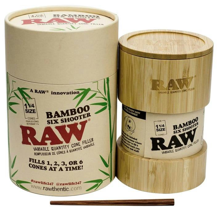 RAW CONES - SIX SHOOTER BAMBOO CONE ROLLER (REGULAR OR KING SIZE)