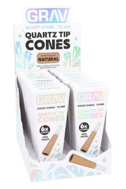 GRAV - Quartz Tip Natural Pre-Rolled Cones SHORT KINGS 2.75" (PACK OF 6)
