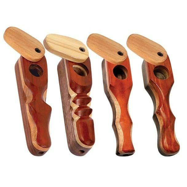 3.75" Padauk Wood Pipe w/ Swivel Lid (STYLES VARY)
