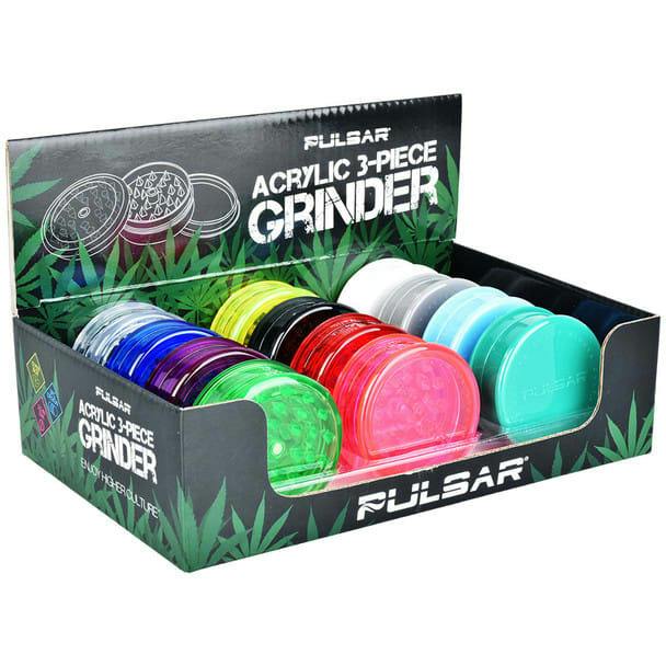 PULSAR - 3 PC 2.2" Acrylic Grinder (ASSORTED COLOURS)