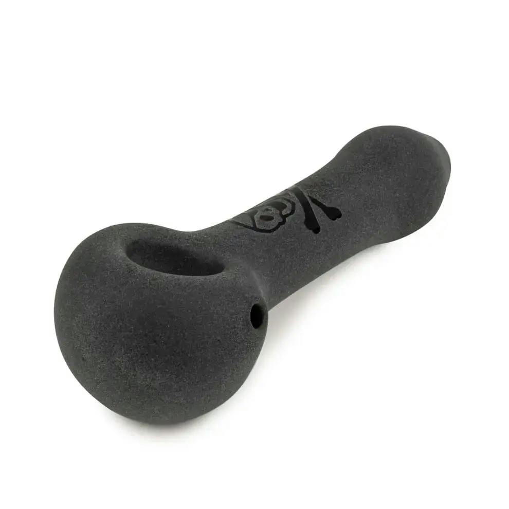 RED EYE GLASS - 4" Frosted Skull n Cross Bone Pipe (BLACK)