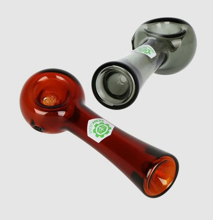 SESHGEAR - 4.25" Honeycomb Glass Spoon Pipe (ASSORTED COLORS)